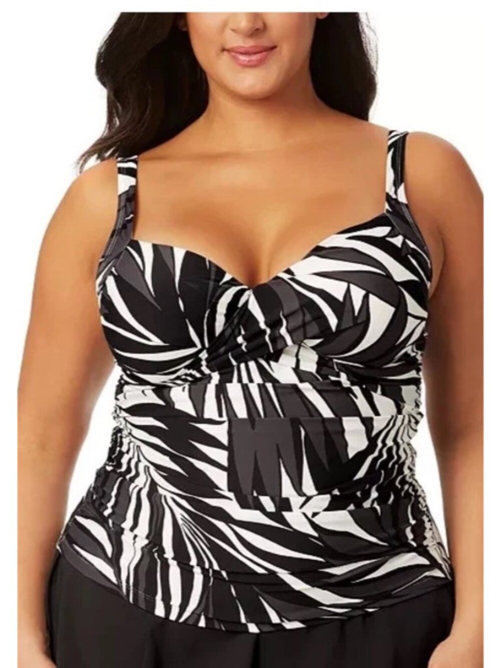Anne Cole Plus Size Underwire Tankini Top, Multi, Size 36C/38B